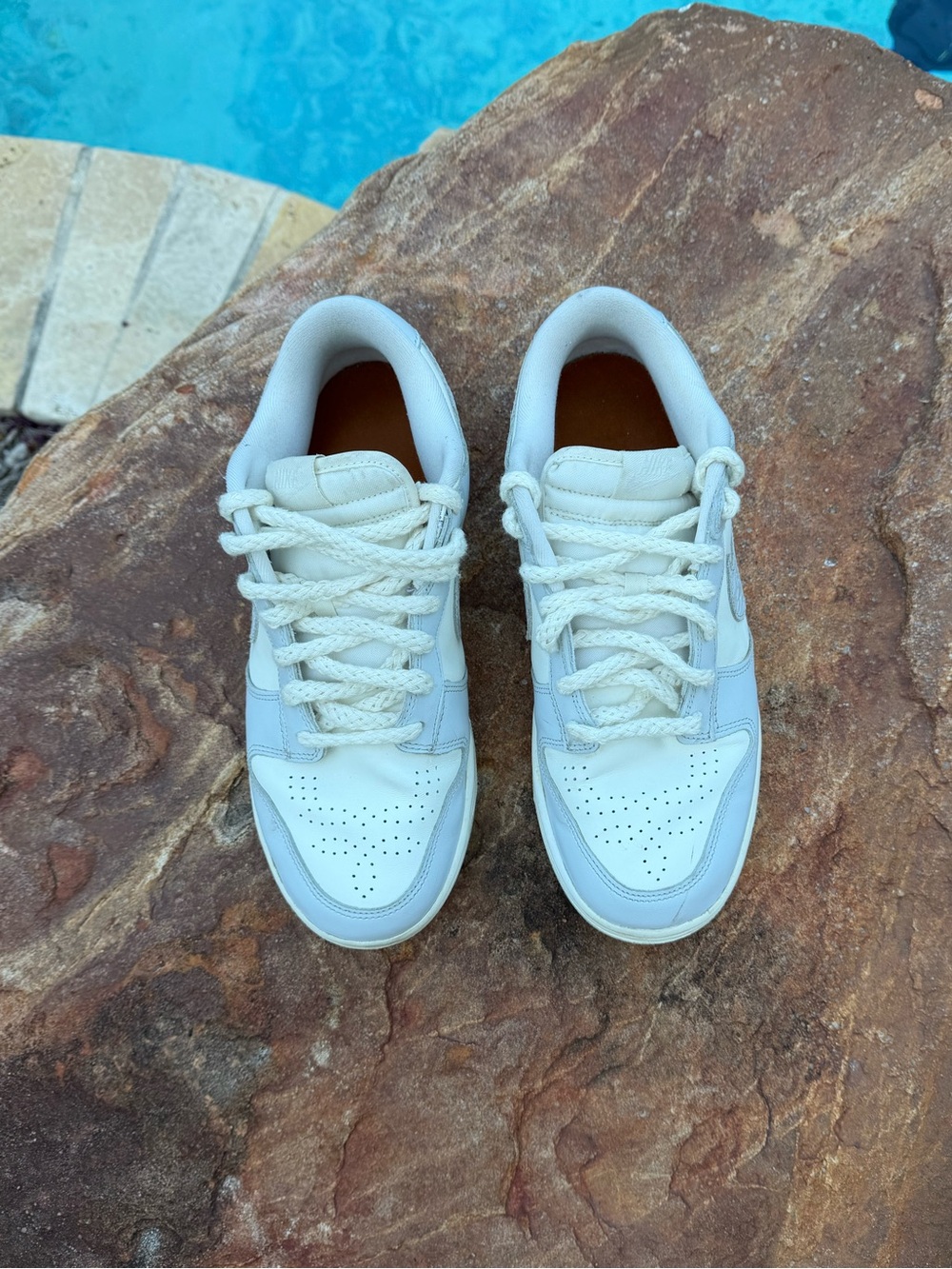 Nike Women’s Dunk Low Needlework Sail Aura Sneakers - Picture 3 of 13